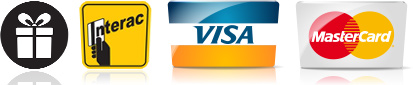 Paiements acceptés: Certificats-cadeaux, Interac, Visa, MasterCard